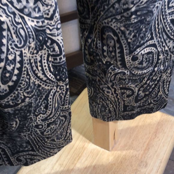 Lauren Ralph Lauren Black Brown Paisley Cotton Flat Front Straight Leg Pants/8P - Picture 8 of 8